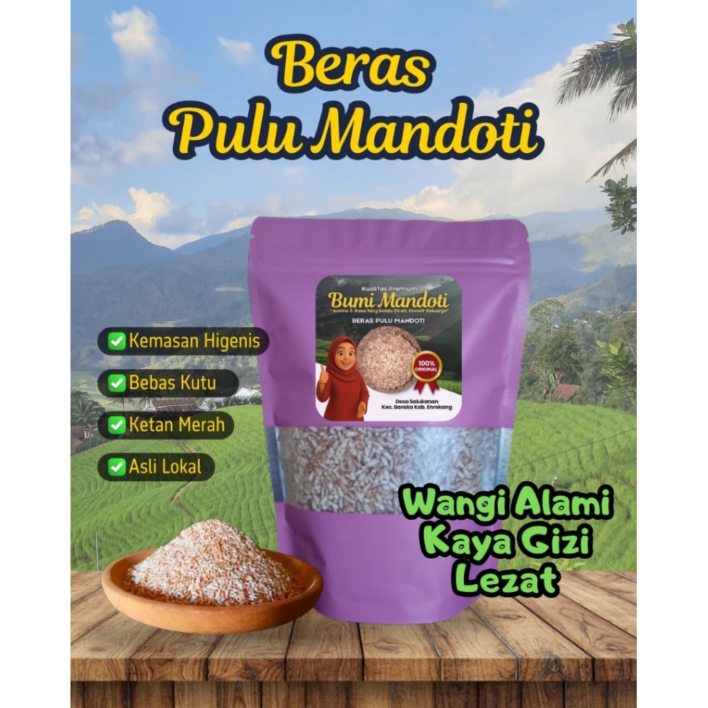 

Beras Pulu Mandoti |250gram| Asli Desa Salukanan Kec. Baraka Kab. Enrekang, Ketan Merah, Ketan Sehat, Pulut Mandoti 100% Asli, Ketan merah Premium 250gram