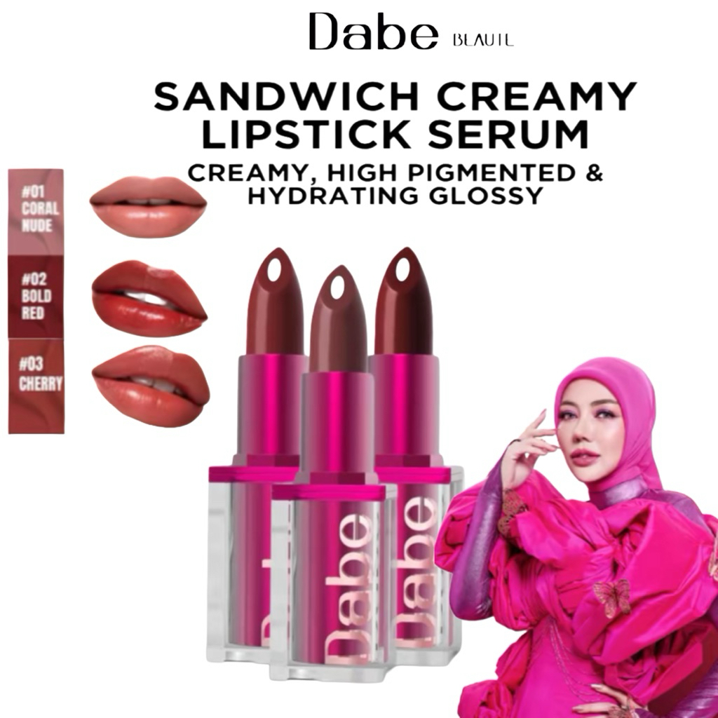 (READY) SANDWICH CREAMY LIPSTICK SERUM HYDRATING GLOSSY DABE BEAUTE