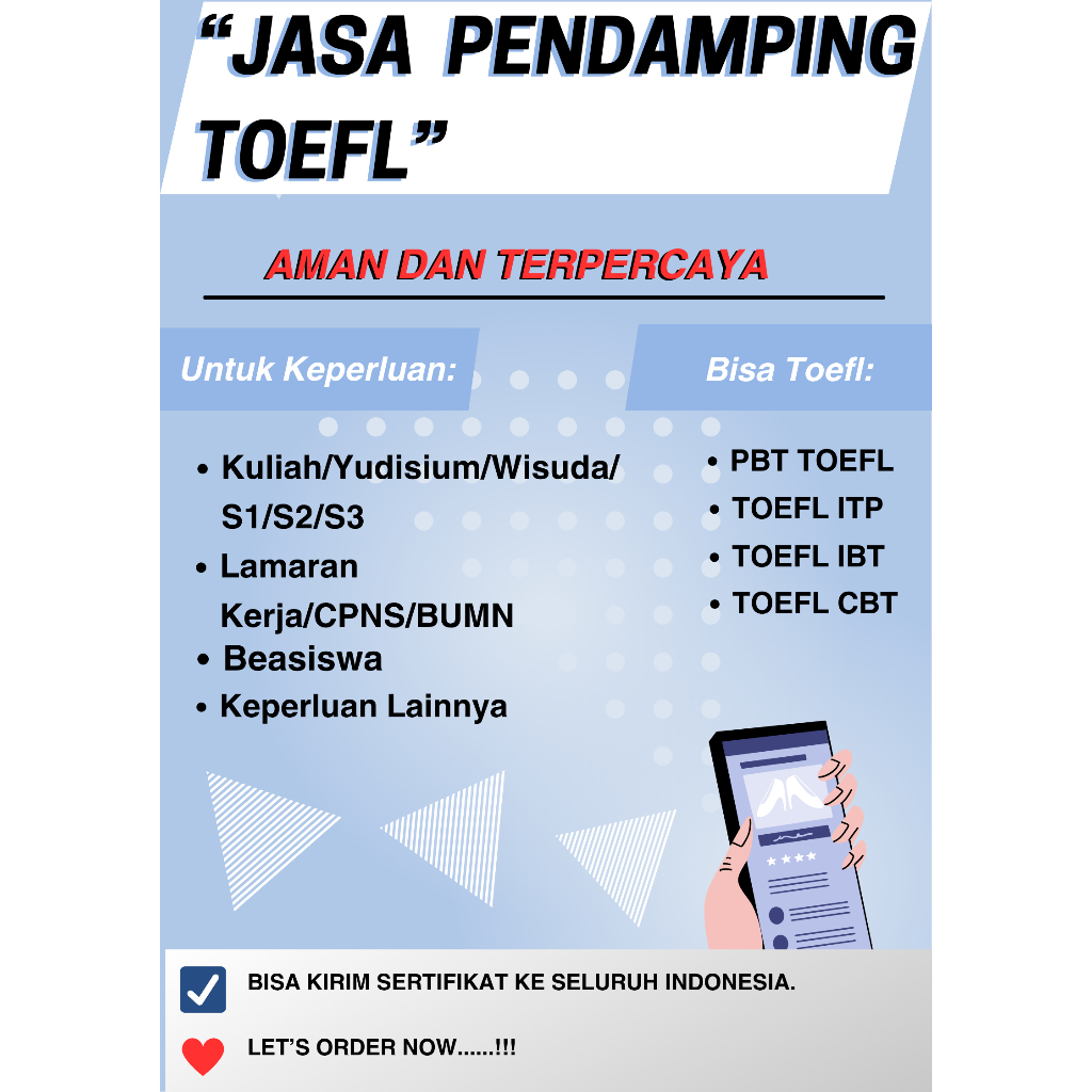Sertifikasi Toefl-ITP-IBT-CBT-PBT TOEFL Online