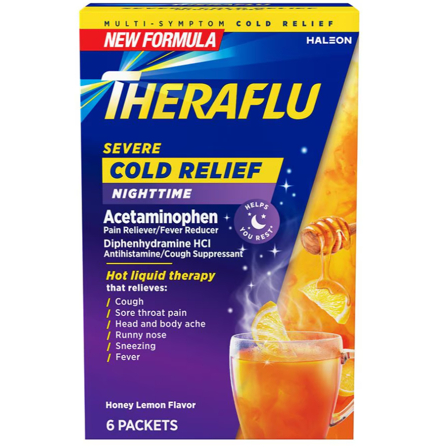 SALE 50% Theraflu Combo Daytime and Nighttime Severe Cold Relief Powder, Honey