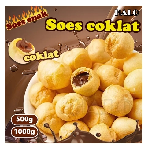 

Snack Soes Coklat Stroberi Soes Malona Kue Sus Coklat 500 gr 1 kg Mix Rasa