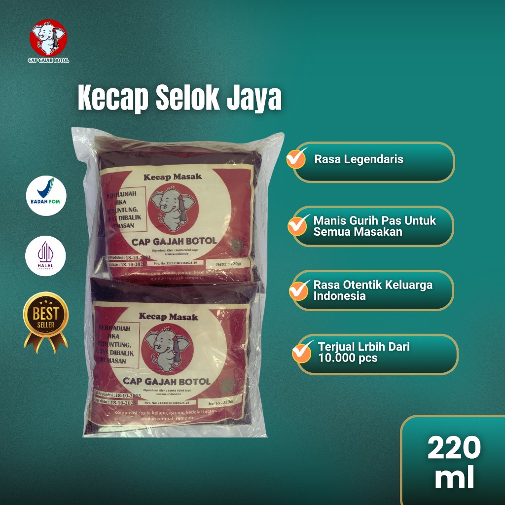 

Kecap Gajah Botol 220gr *4pcs