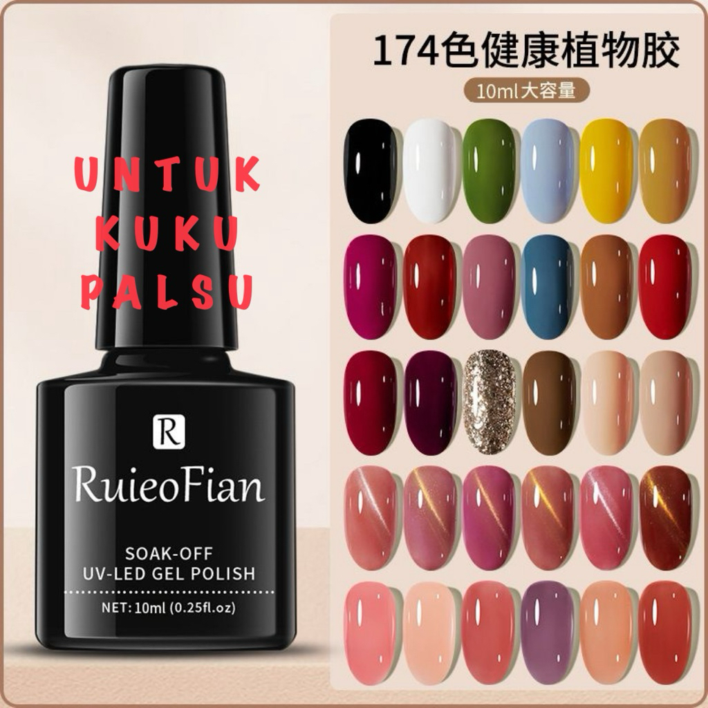 (50-100) RFIAN UV GEL POLISH 10ml  SOAK OFF GEL POLISH KUTEK GEL POLISH WARNA CANTIK TAHAN LAMA