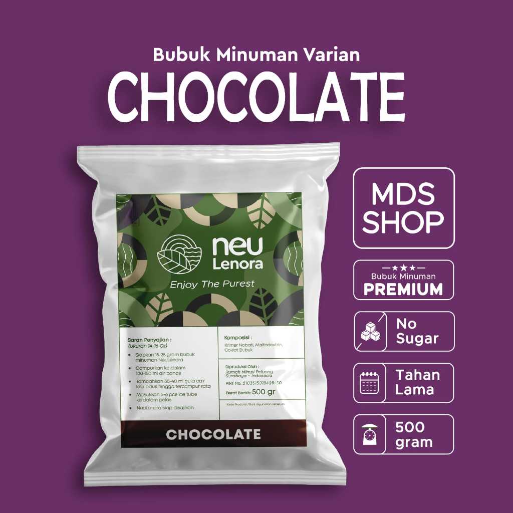 

Bubuk Minuman Bubble Powder Drink Rasa CHOCOLATE Neulenora 500gram - Plain