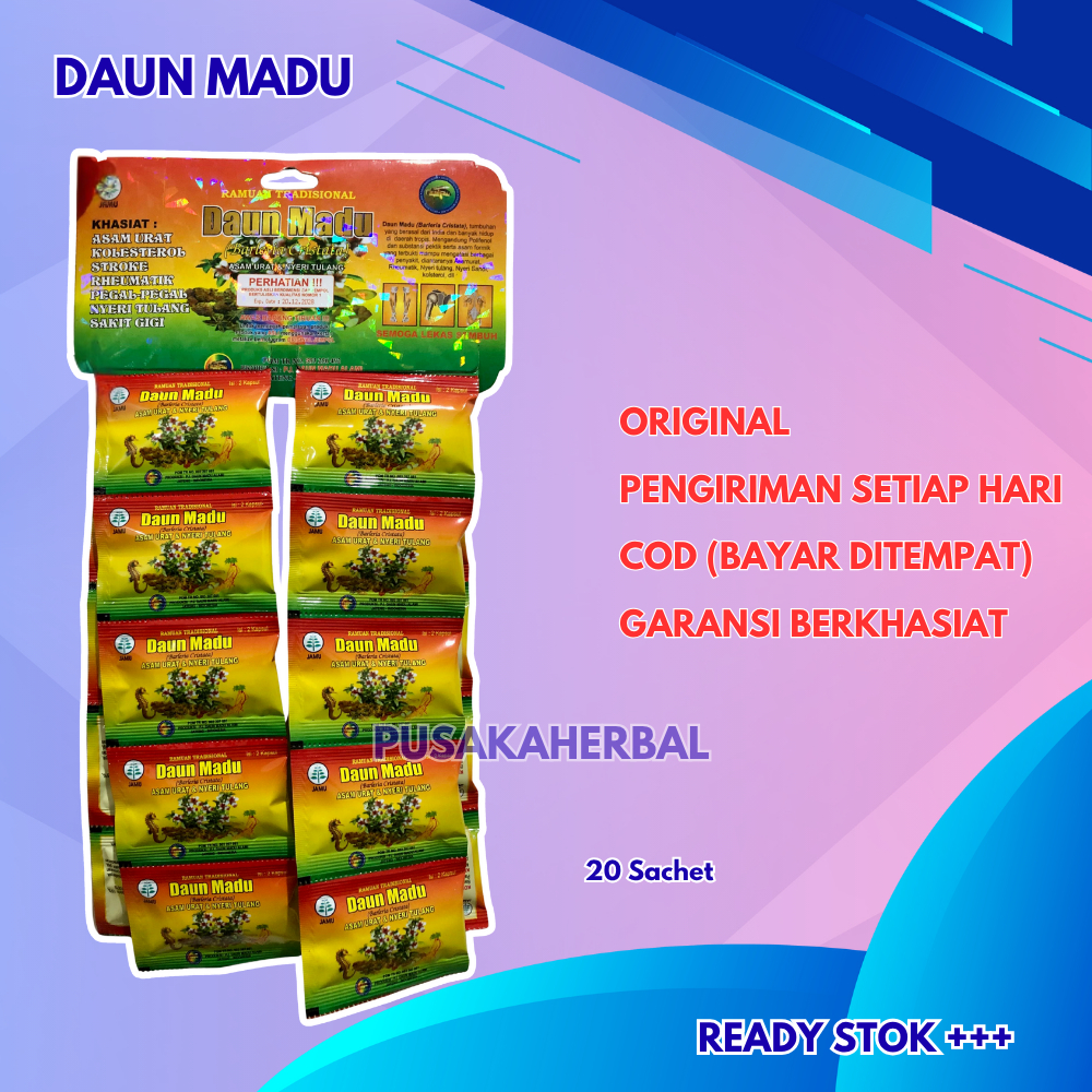 

KAPSUL DAUN MADU RENCENG 20 SACHET ORIGINAL 100%