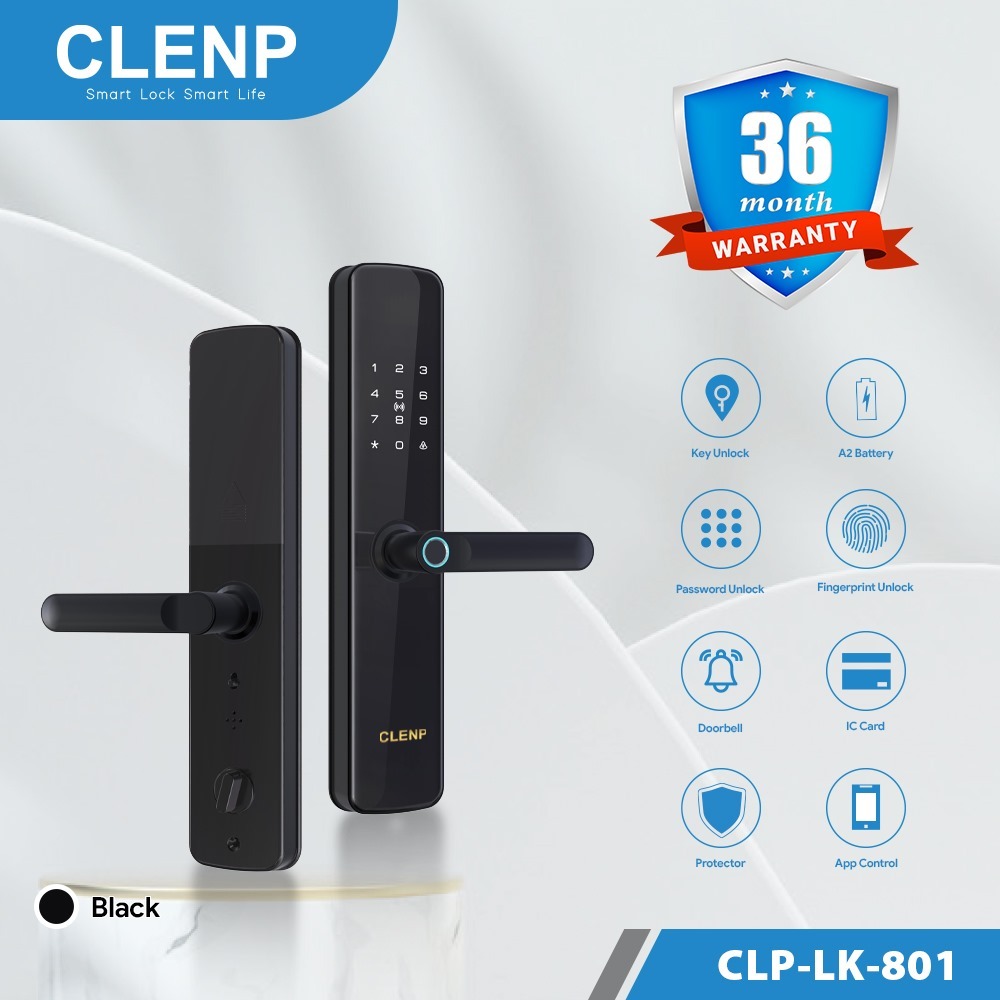 SMARTLOCK CLENP CLP LK 801 BASIC KUNCI PINTU DIGITAL / SEMI AUTOMATIC / SMART DOOR LOCK / ELECTRONIC