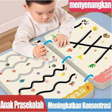 

Buku Latihan Mainan Edukasi Anak Menggambar Latihan Menulis Titik Ke Titik Berpikir Reusable Magic Workbook Buku Edukasi