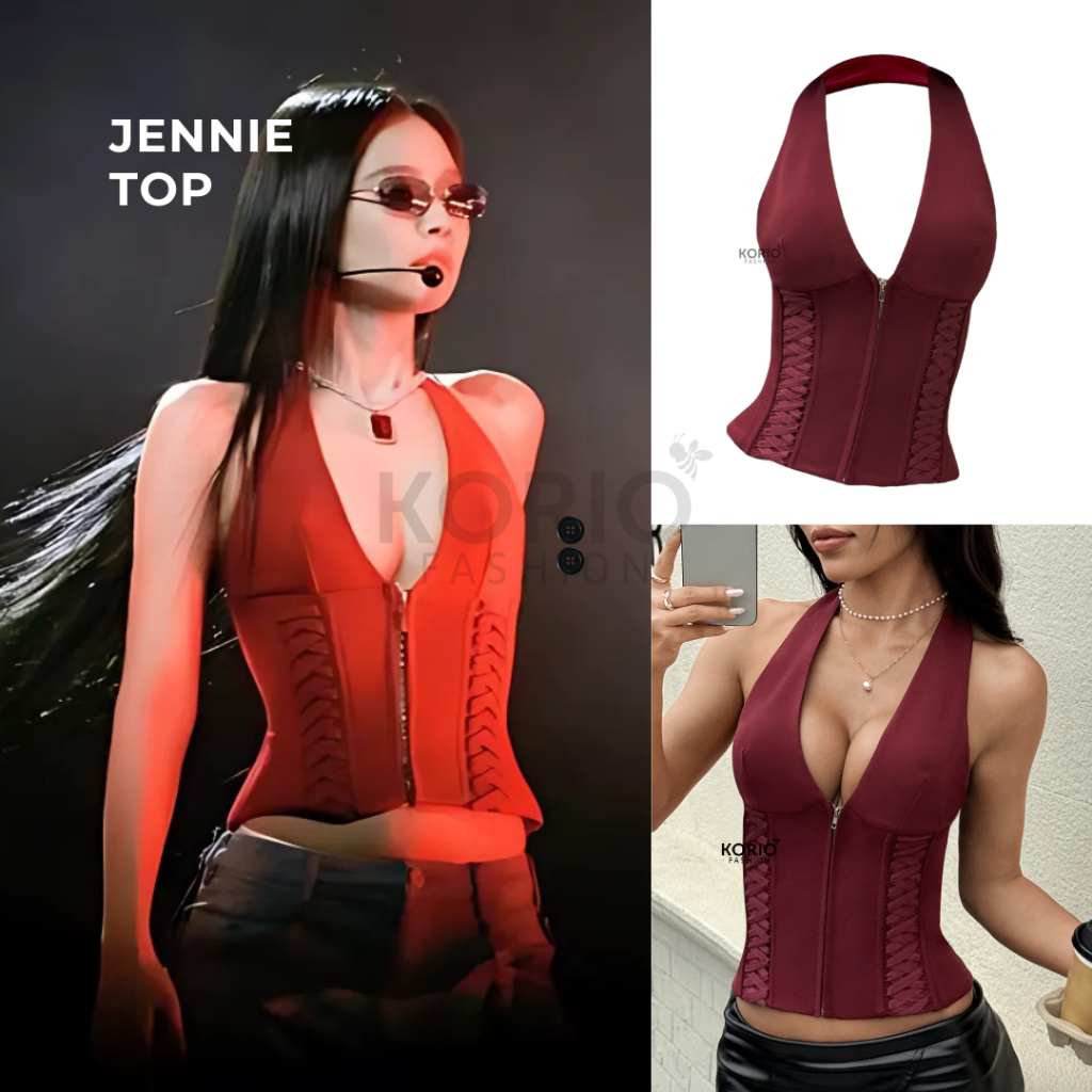 KORIO Jennie Corset Top Comisole Bustier Crop Top Tube V Neck Halter Neck