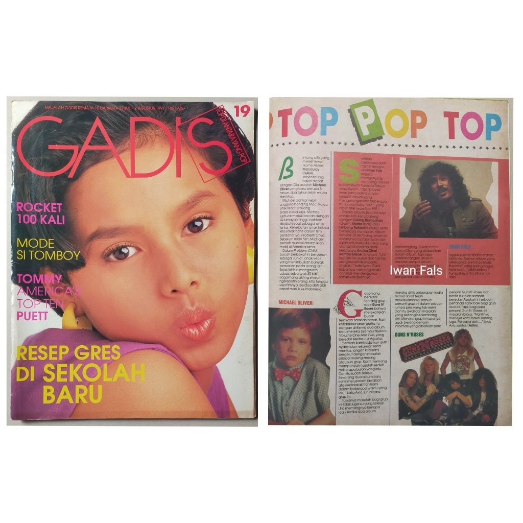 Majalah Gadis no.19 / 22 Juli 1991 : Cover Rani - Iwan Fals Album 1991 - The Doors