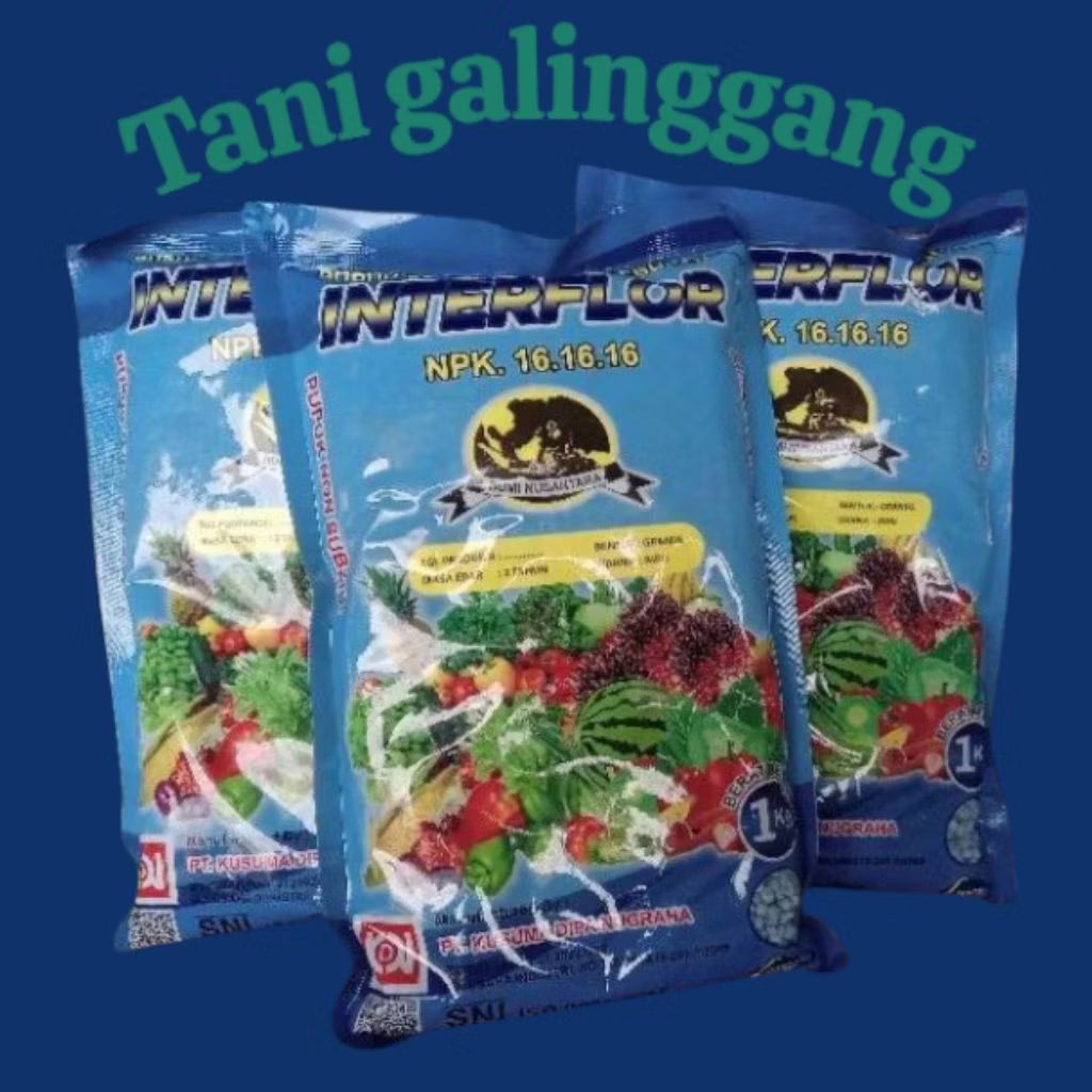 PUPUK NPK INTERFLOR 161616 1000g KEMASAN PABRIK