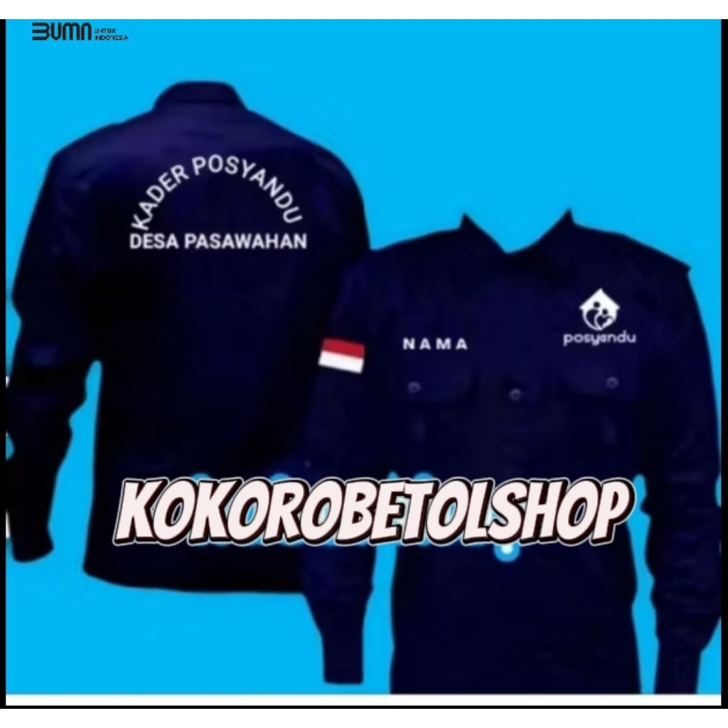 Kemeja posyandu kemeja pdh posyandu costume desa /kemeja pdh posyandu panjang bordir