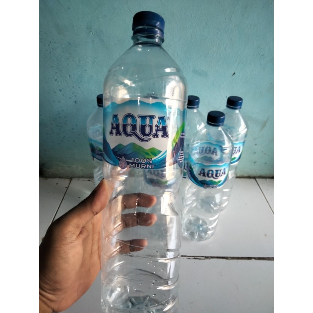 Botol bekas Aqua + Le mineral ukuran 600gram