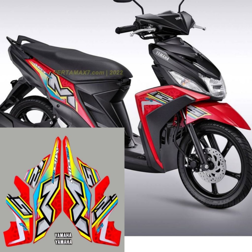 Stiker Striping Lis Body Motor Mio M3 2023 Warna Merah