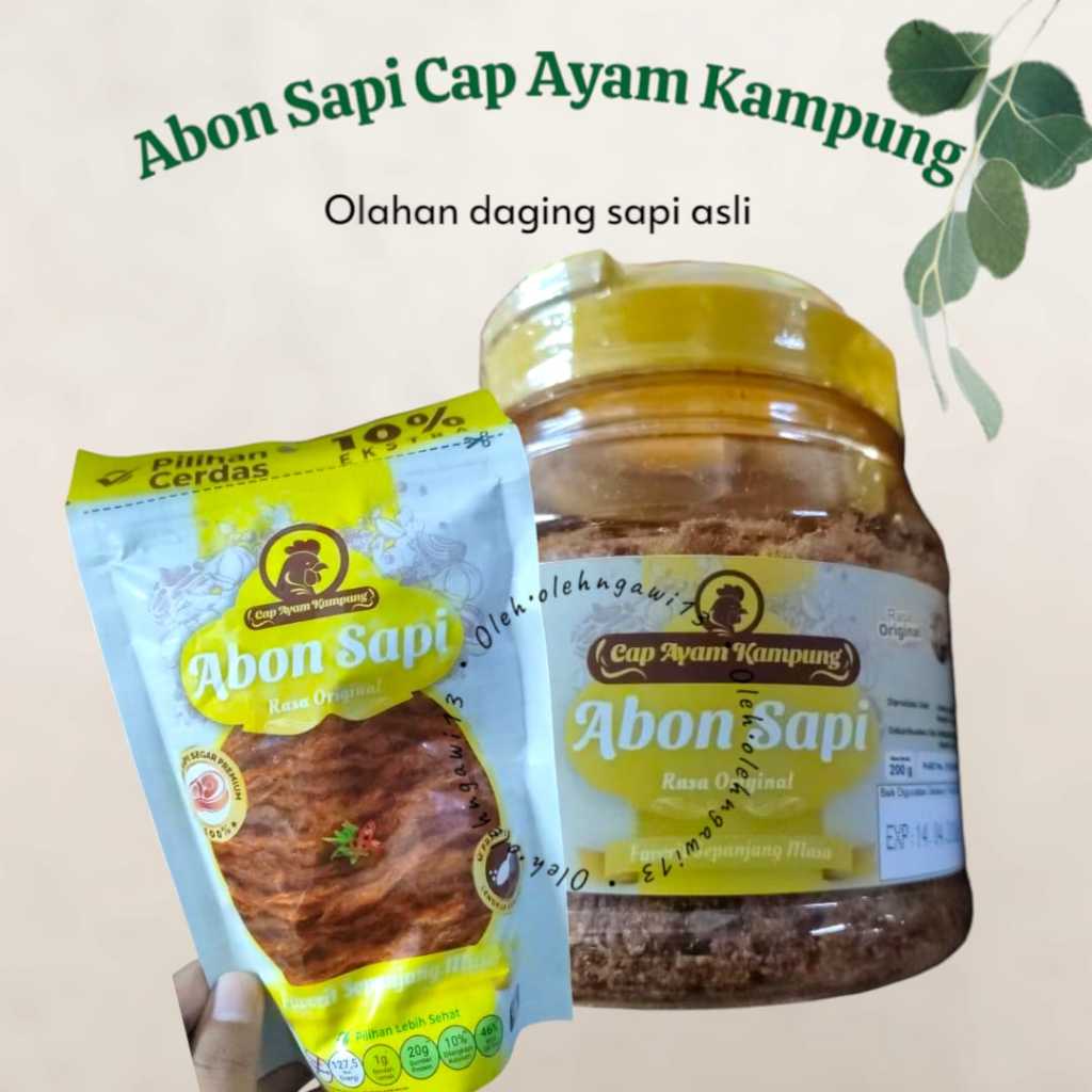 

ABON SAPI CAP AYAM KAMPUNG , ABON SAPI , OLAHAN ABON SAPI