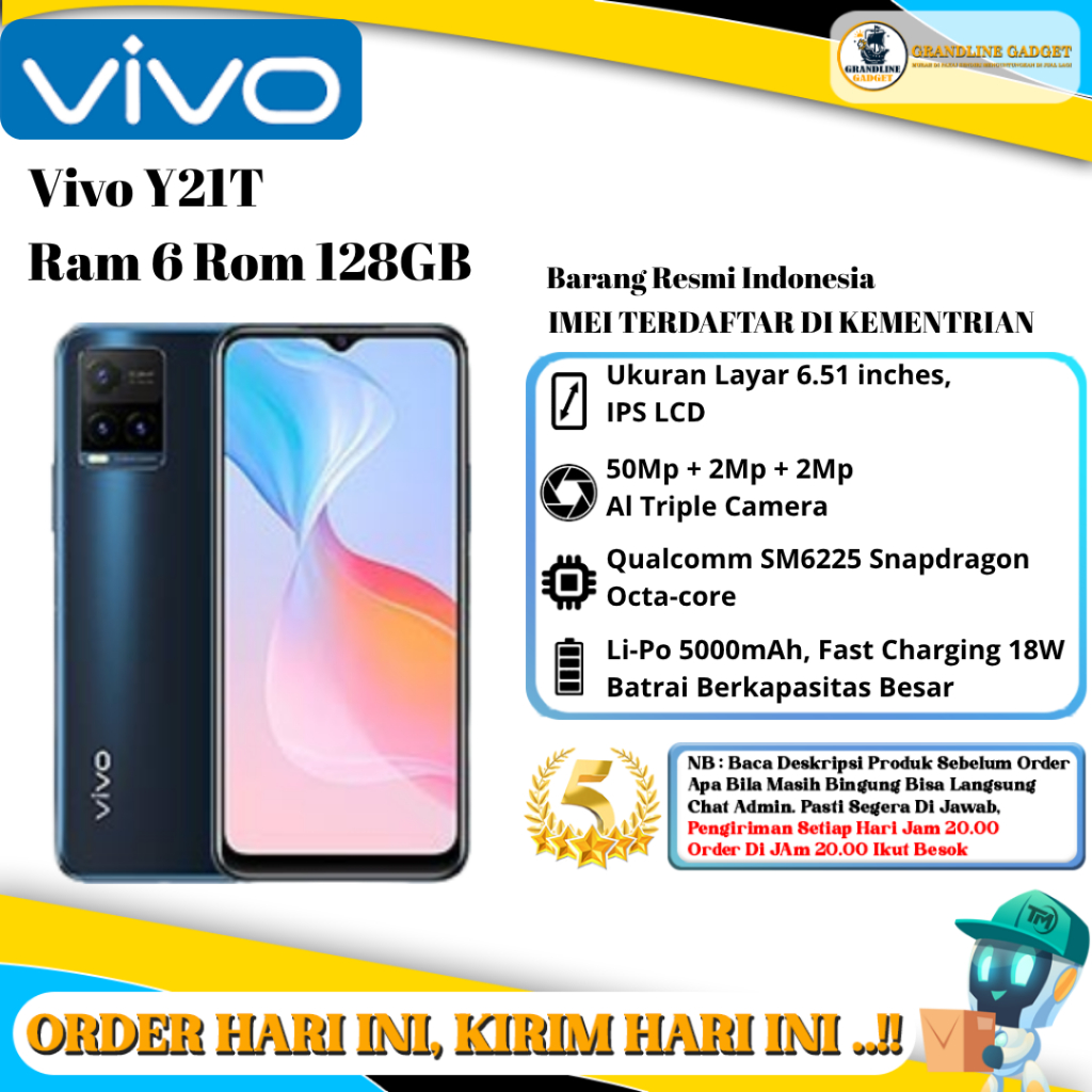 Vivo Y21T Ram 6 Rom 128GB