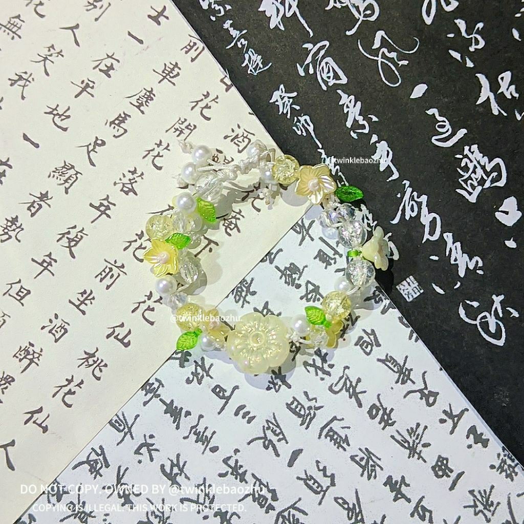 GELANG BUNGA KUNING/GELANG KUNING/GELANG CHINESE/GELANG CANTIK/GELANG AESTHETIC