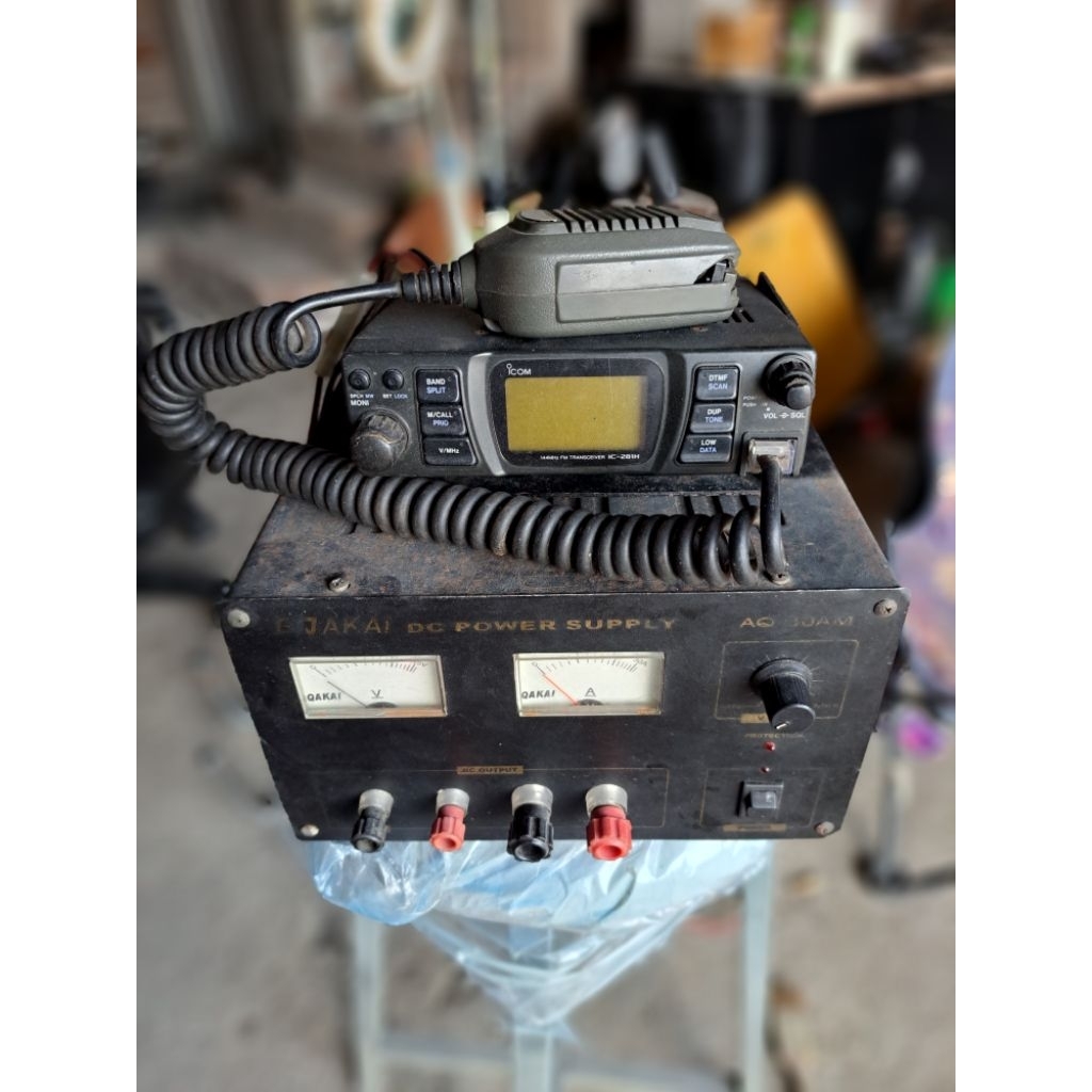 Radio komunikasi Radio rig HT mobile Rig ICOM IC-281H plus PSU DAKAI 30A
