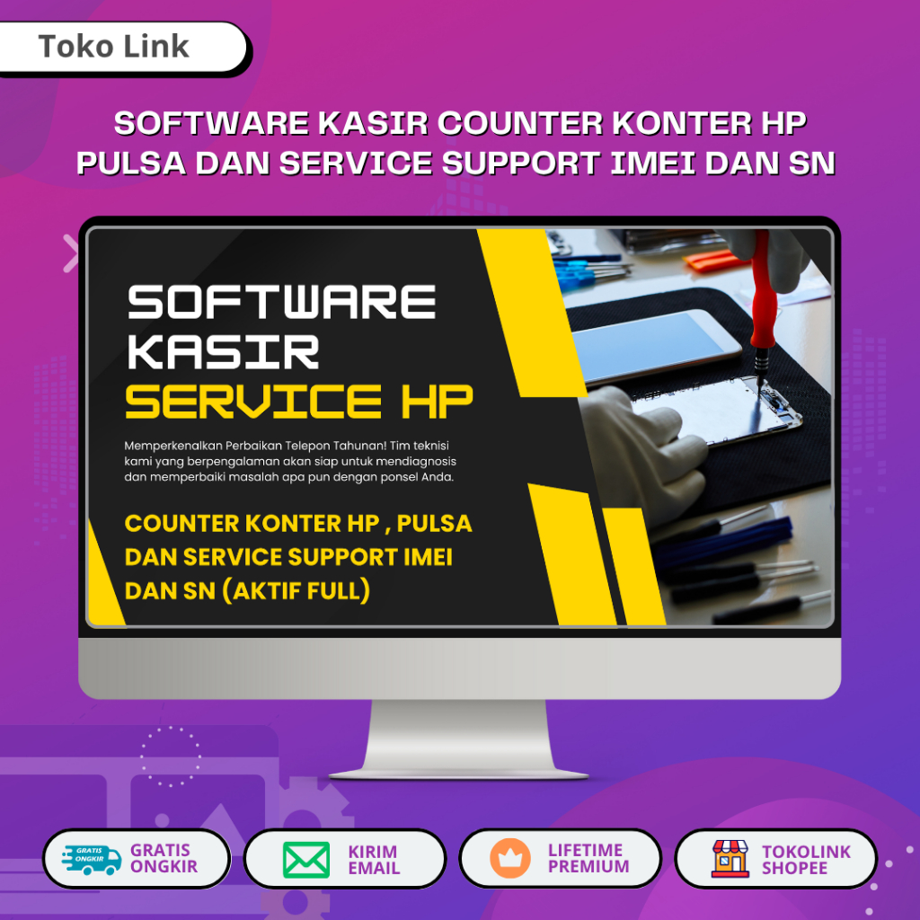 SOFTWARE KASIR COUNTER KONTER HP PULSA DAN SERVICE SUPPORT IMEI DAN SN