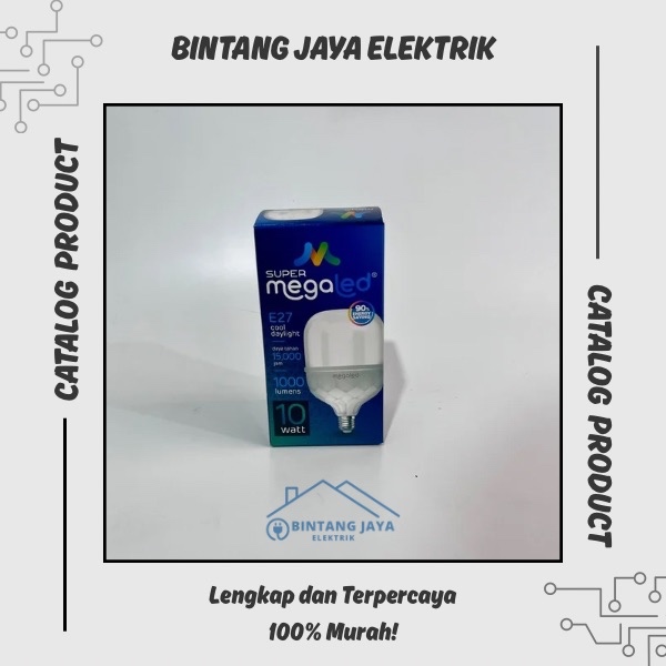 Megaled Super Lampu LED 10 Watt Bergaransi Cahaya Putih