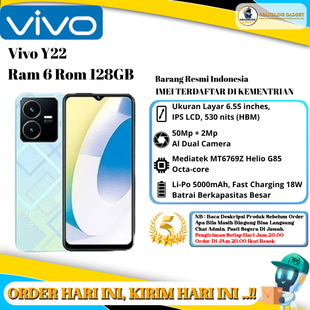 Vivo Y22 Ram 6 Rom 128GB