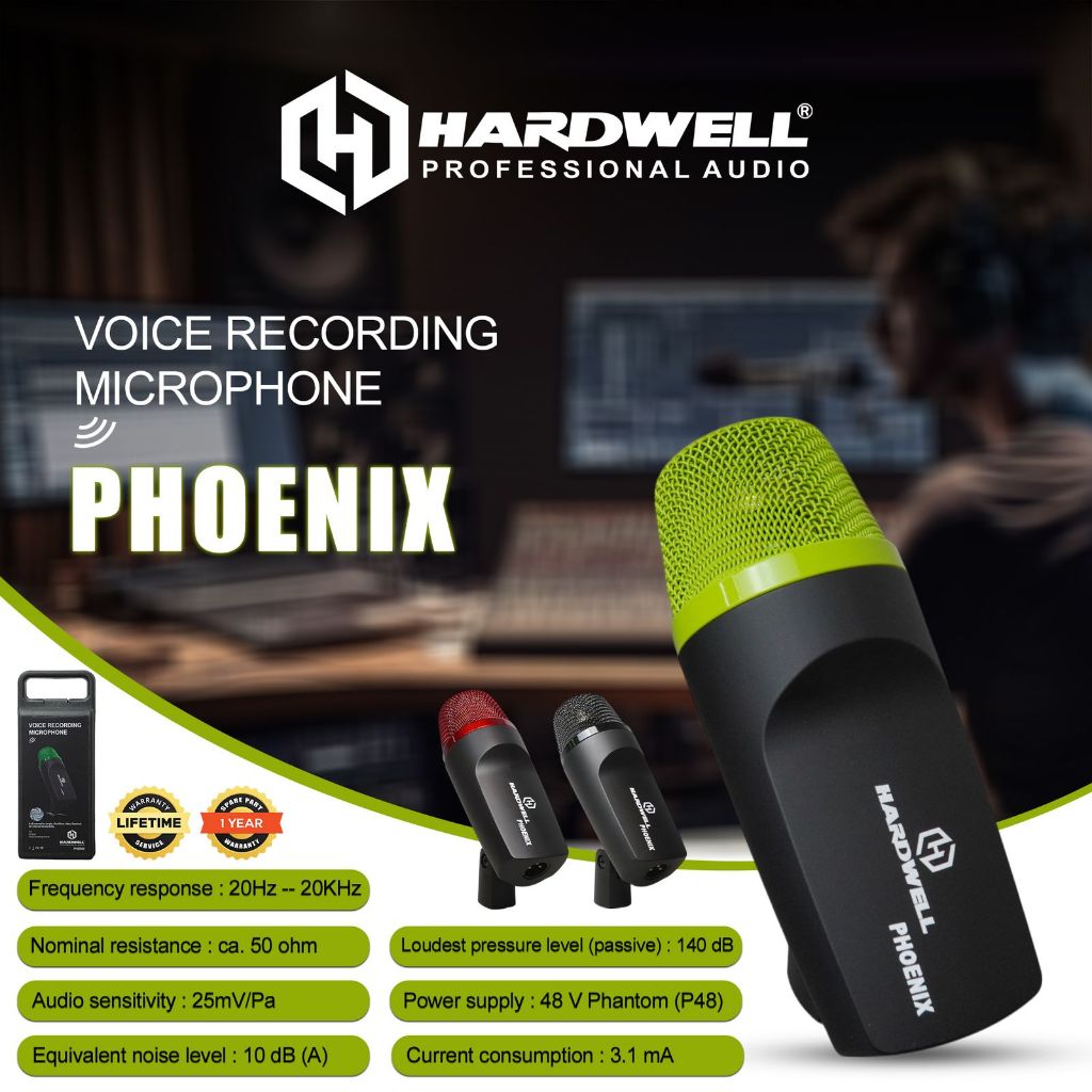 Mic Condensor Hardwell Phoenix Original Mic Recording Hardwell Phoenix Mic Voice Recording Studio Ha
