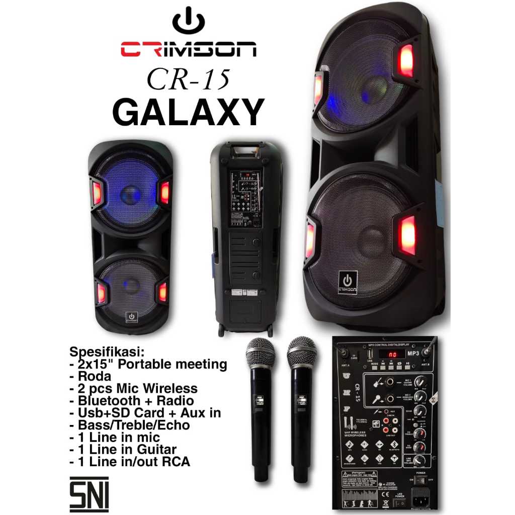 Speaker Portable Crimson CR-15 Galaxy 15” Speaker Portable Meeting