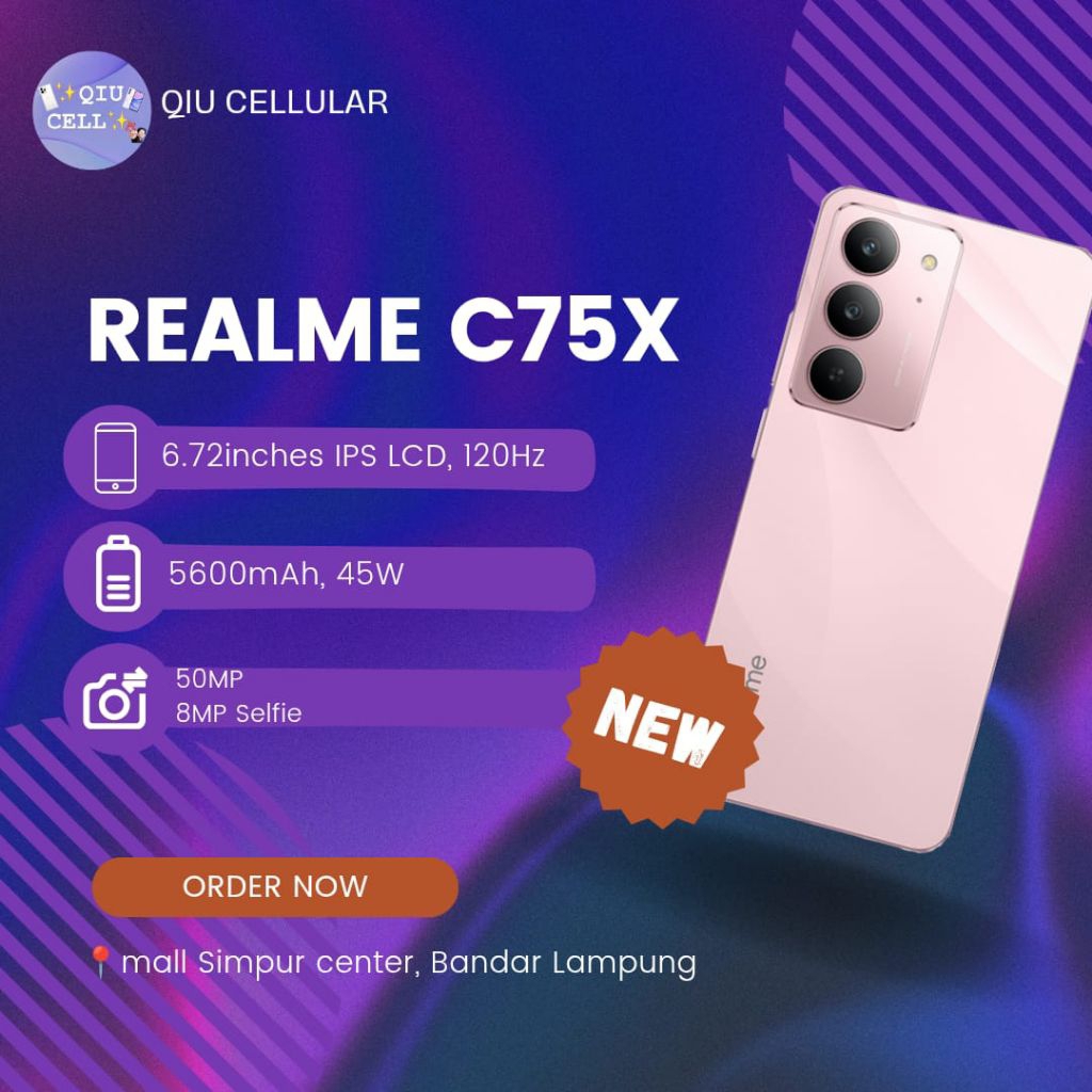 REALME C75X 8/128GB BARU GARANSU RESMI IMEI TERDAFTAR