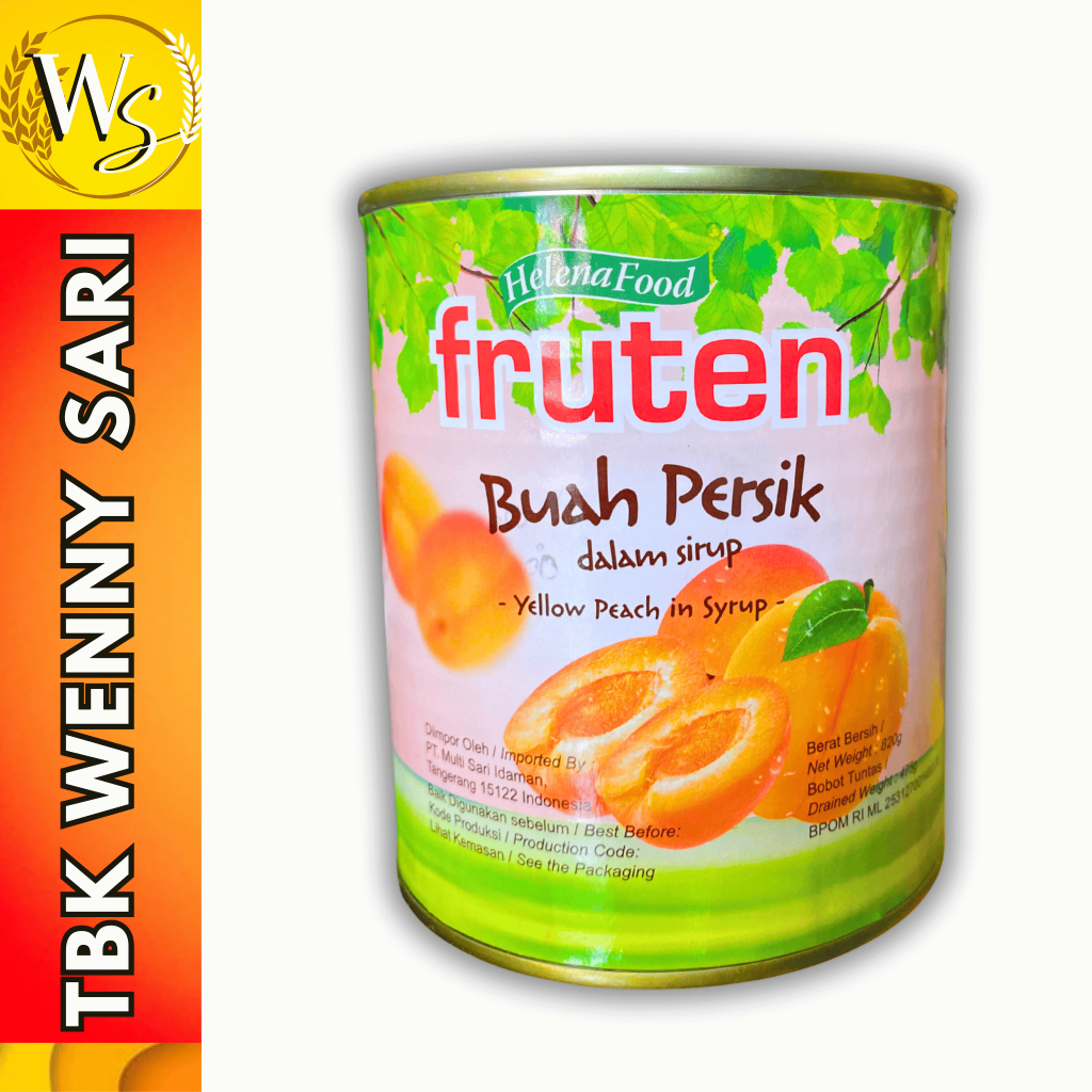 

Buah Peach Kaleng Fruten - Yellow Peach in Syrup 820 Gram
