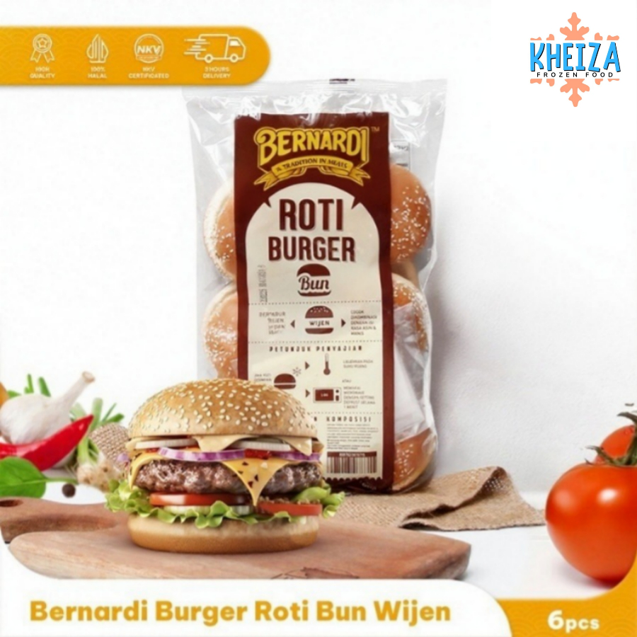

BERNARDI Roti Burger Bun WIJEN isi 6pcs 300g - Kheiza Frozen