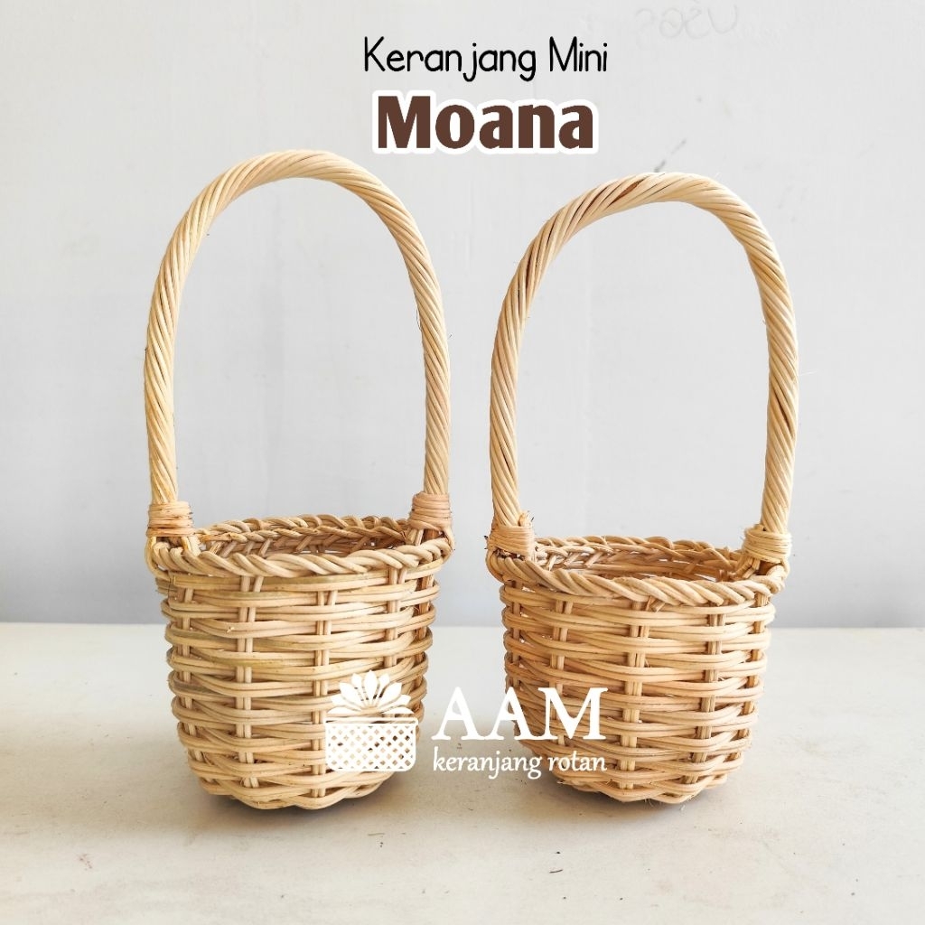 Keranjang Rotan Moana - Keranjang Telur Mini / Keranjang Bunga Size M