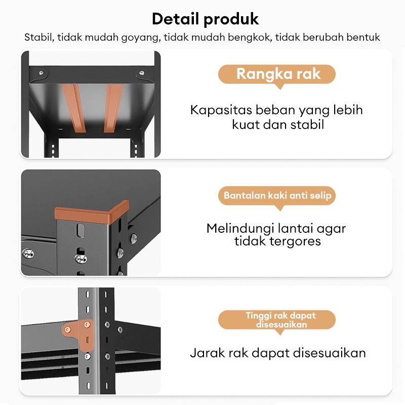Rak Besi Siku 5 Susun Rak Gudang Rak Besi Susun Serbaguna Rak Barang Rak Aquarium Besi 5 Susun