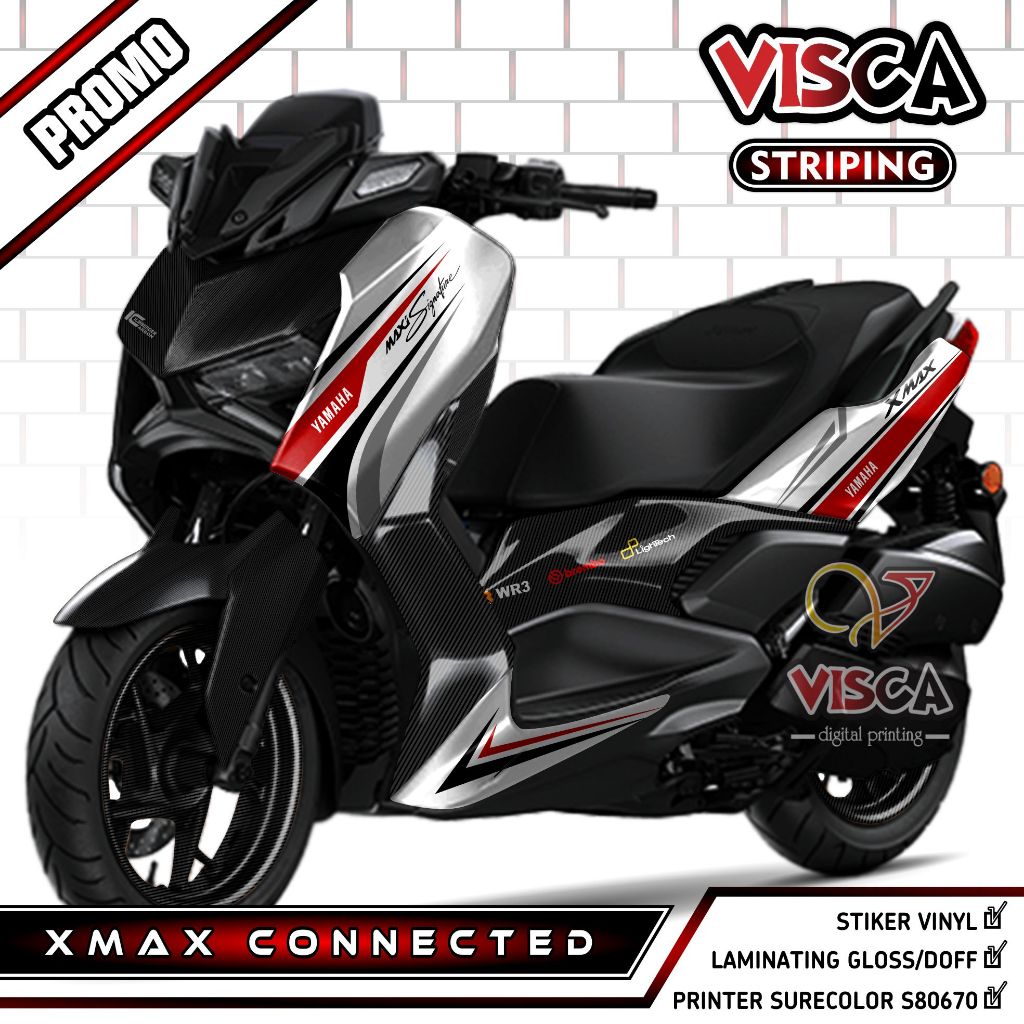 Decal XMAX Connected Full Body - Stiker XMAX New Fullbody - Dekal XMAX 250 - Striping XMAX Connected