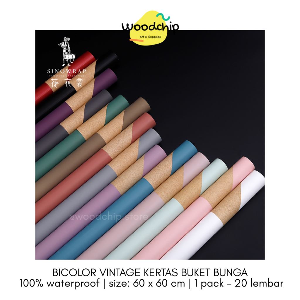 

[PACK] BICOLOR VINTAGE CELLOPHANE KERTAS BUKET BUNGA BOUQUET KERTAS KADO WRAPPING PAPER SAMPUL BUKU
