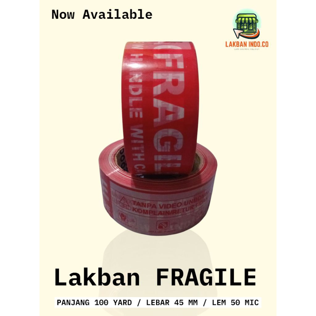

Lakban murah FRAGILE 100 yard x 45 mm