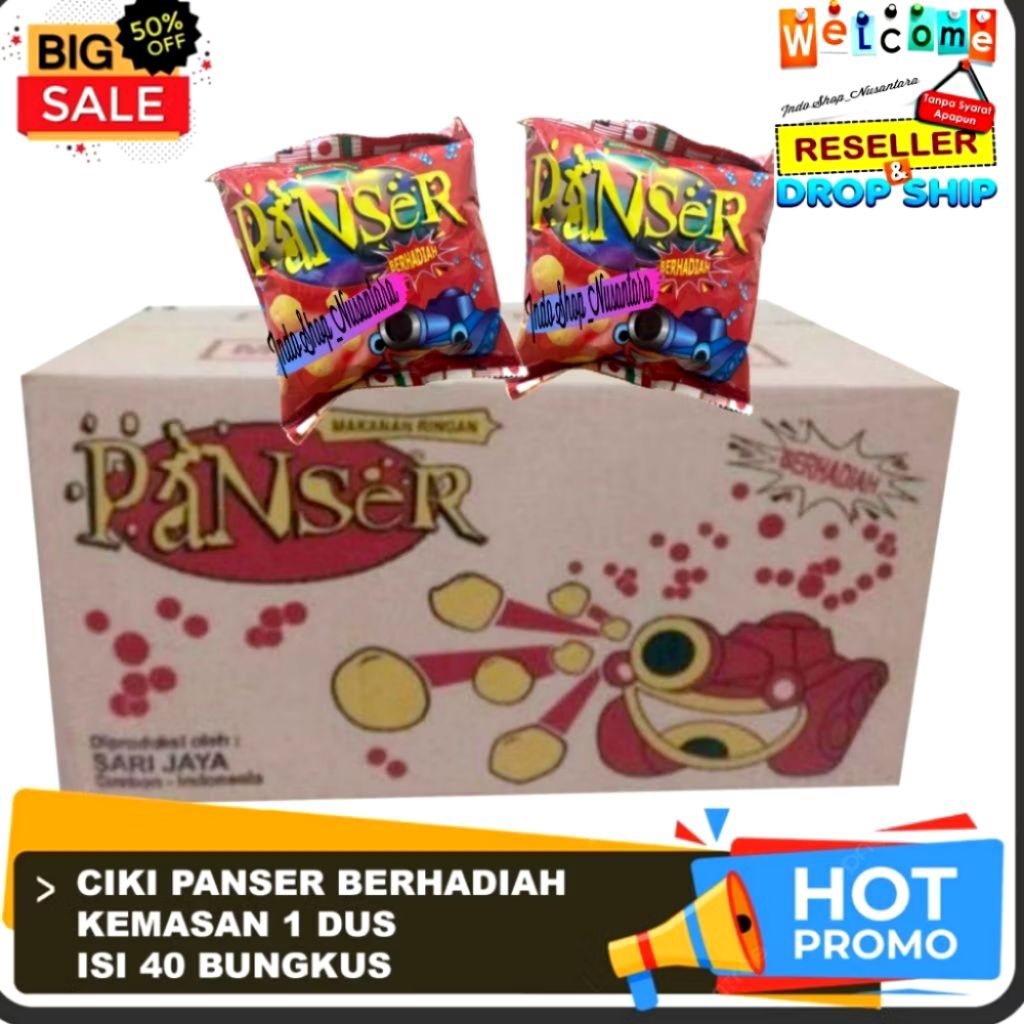 

Jajan Jadul Chiki Panser ( isi 40 Pcs Berhadiah di dalamnya jika bereruntung cemilan enak dan murah
