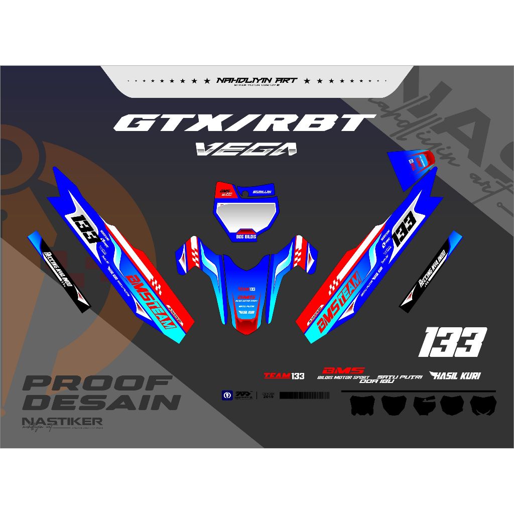 STIKER RBT VEGA R STIKER STRIPING GTX RBT VEGA BIRU SIMPEL KEREN RBT 8