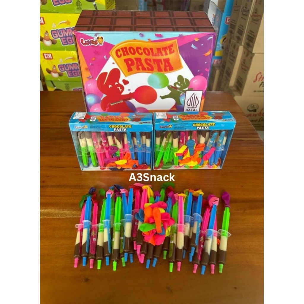 Coklat pasta suntik berhadiah balon 1 box isi 30 pcs