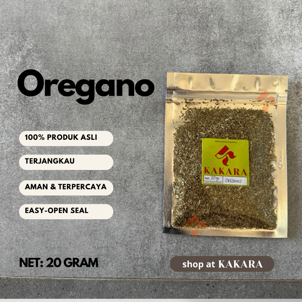 

KAKARA - Oregano Kering / Dried Oregano Leaves 20 gram bumbu dapur bumbu masak kemasan kecil kemasan ZIP