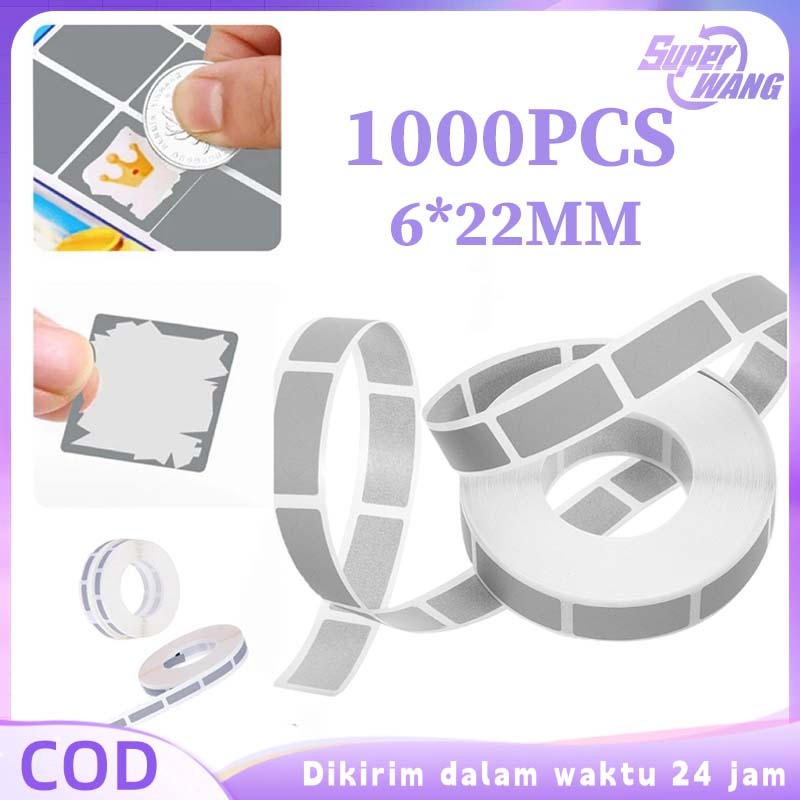 

1000pcs Stiker Gosok Label 6x22mm Scratch Off Sticker Stiker Label Gosok Scratch Label Sticker Voucher