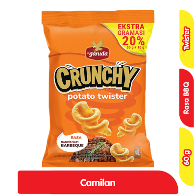 

Garuda Crunchy Keripik Kentang Twister Rasa Barbekiu 60 g