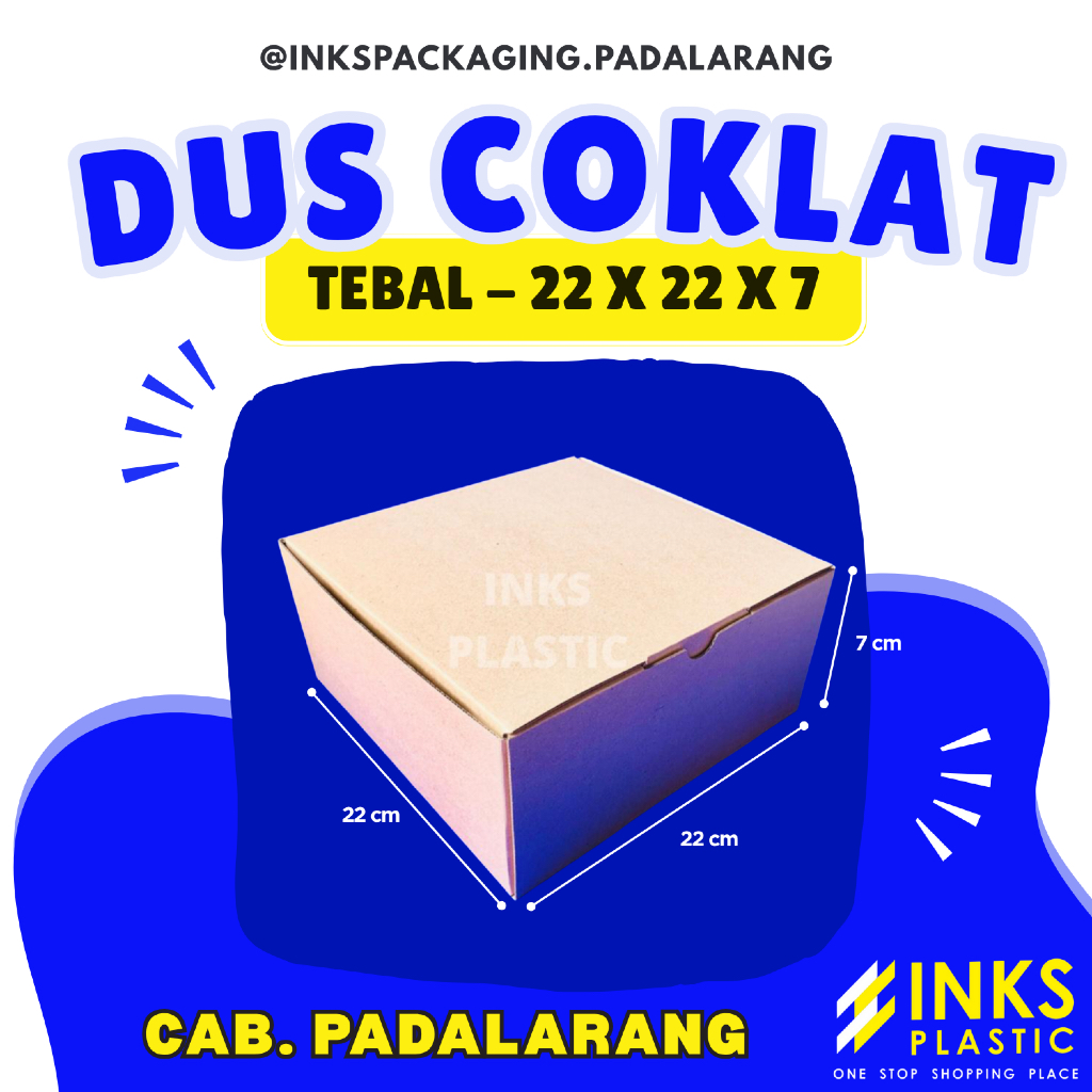 DUS COKLAT KARTON TEBAL HAMPERS BOX 22 X 22 X 7