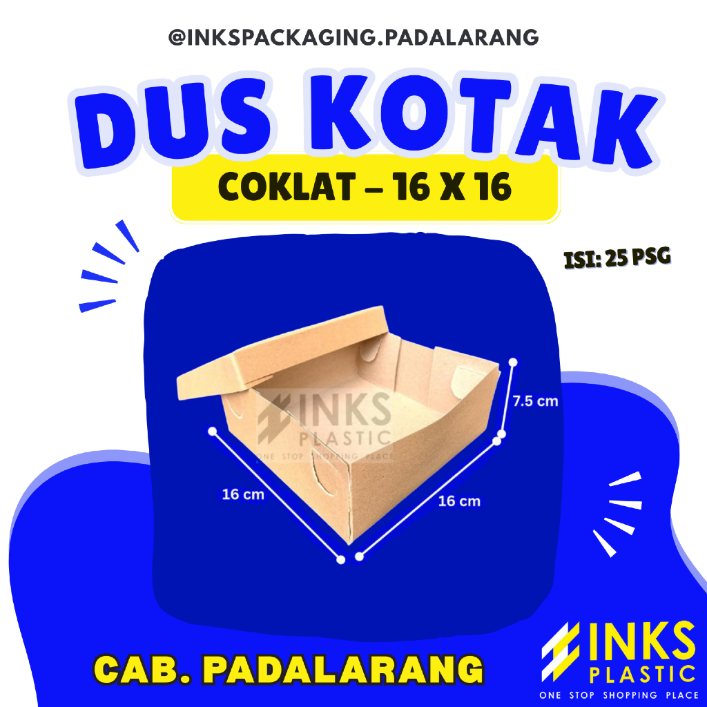 DUS KOTAK COKLAT NASI SNACK 16 X 16
