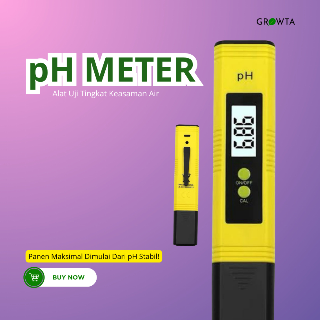 Growta - pH Meter Digital Akurat Alat Ukur Keasaman Air Hidroponik
