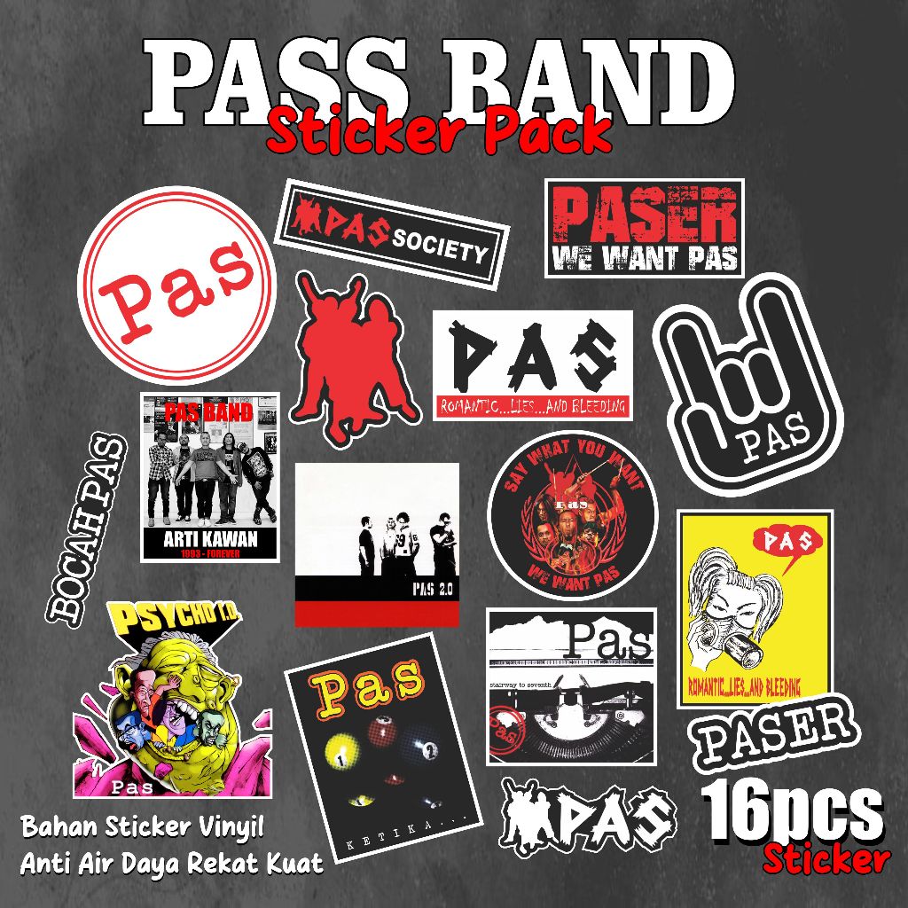 

SyndicateMusicMerch Stiker Pack Pas Band 16 Pcs Sticker Band Rock Anti Luntur Tahan Air Stiker HP Laptop Helm sudah terpotong | Stiker Band Sticker Pack Rock Laptop Helm Kulkas Music Tumbler Case Metal Koper Casing Hp Anti Air