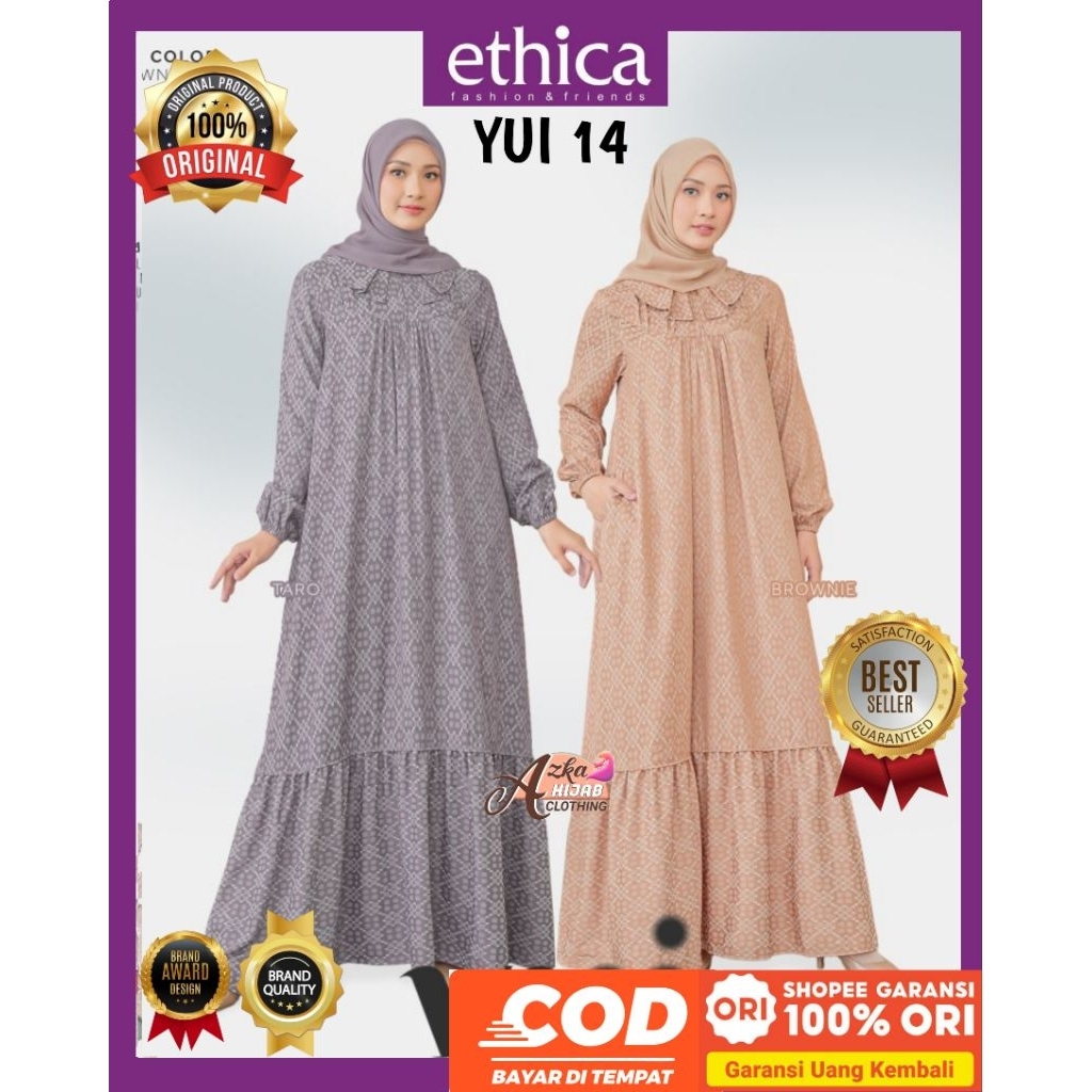 ETHICA Dress Motif YUI 14 Ethica Original Baju Gamis Terbaru 2025 - Baju Gamis Harian Premium - Baju