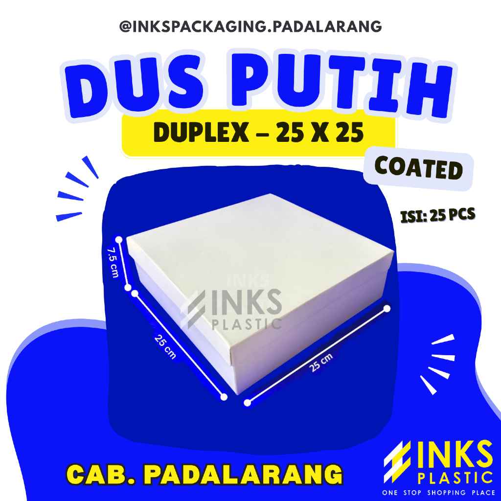 DUS PUTIH DUPLEX COATED NASI KOTAK 25 X 25