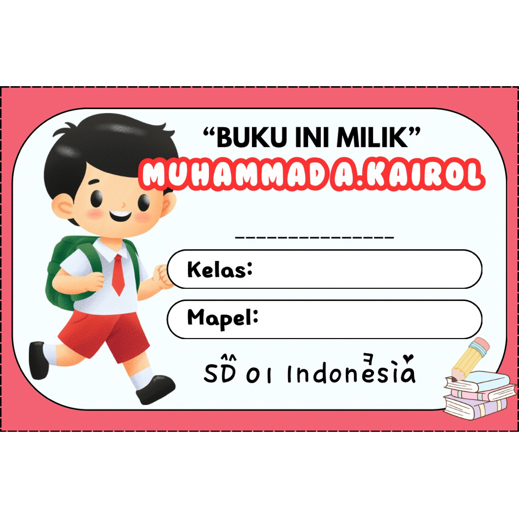

STICKER LABEL BUKU PELAJARAN CUSTOME ISI 32PCS