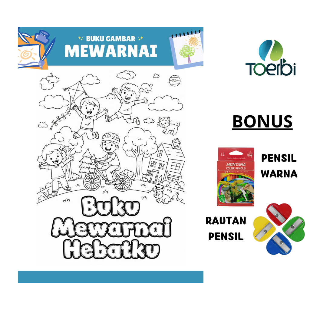 

Paket 50 Lembar Mewarnai Anak PAUD TK SD Bonus Pensil Warna Dan Rautan Pensil