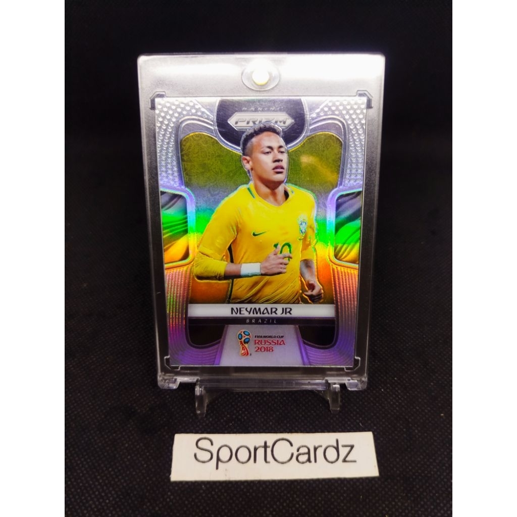 Kartu Bola 2018 Panini Prizm Soccer World Cup Silver Prizm Neymar JR Brazil #25 (dpt top loader)