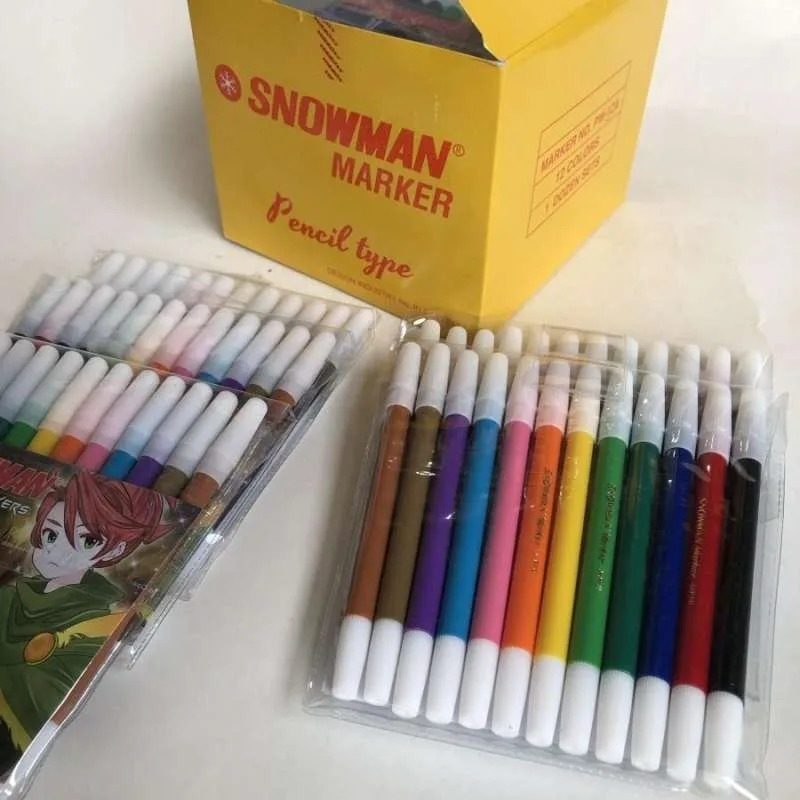 

Snowman Spidol Marker Kecil PW-12A 12 Warna - 1 LUSIN